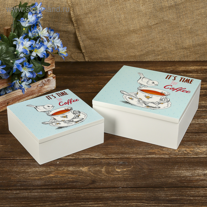 Шкатулка дерево "Чашечка чая и птичка" набор 2 шт 6,5х16х16 8,2х20,5х20,5 см
Шкатулка дерево "Чашечка чая и птичка" набор 2 шт 6,5х16х16 8,2х20,5х20,5 см