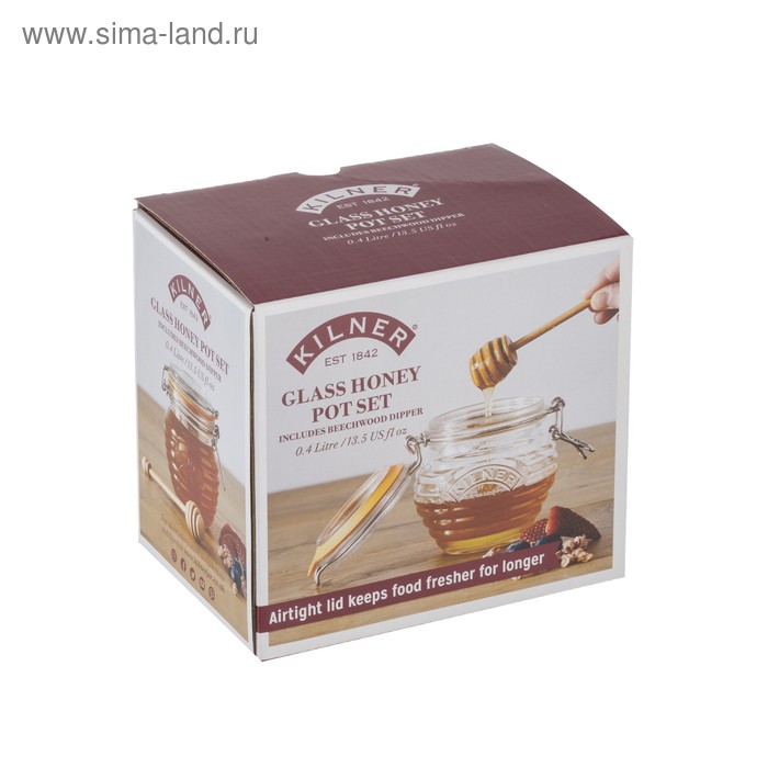 фото Банка с ложкой для мёда kilner