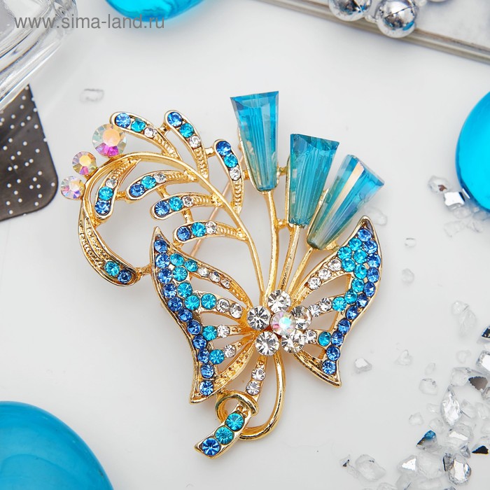 Брошь "Бабочка" с ветвью, цвет голубой в золоте
Брошь "Бабочка" с ветвью, цвет голубой в золоте