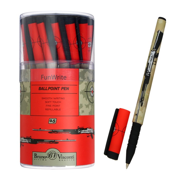Ручка шариковая FunWrite «Винтовка», узел 0.5 мм, синие чернила, матовый корпус Silk Touch
Ручка шариковая FunWrite «Винтовка», узел 0.5 мм, синие чернила, матовый корпус Silk Touch