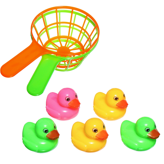 фото Игрушки - рыбалка для купания «утёнок + сачок», 7 предметов крошка я