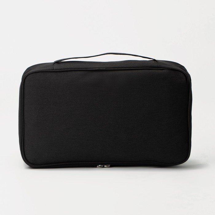 фото Косметичка, 3 отдела на молниях, цвет чёрный