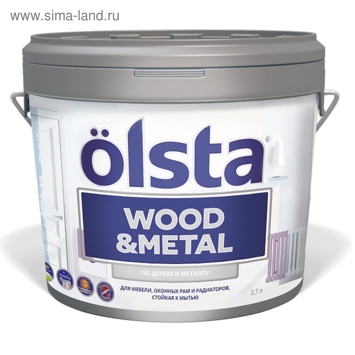 Краска по дереву и металлу Wood metal, База А, глянцевая, 2,7л
Краска по дереву и металлу Wood metal, База А, глянцевая, 2,7л