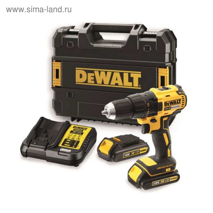 Дрель-шуруповерт DeWalt DCD 777 S2T, аккумуляторная, б/щ, 18 В, 2х1.5 Ач, БЗП 13 мм, 65 Нм
Дрель-шуруповерт DeWalt DCD 777 S2T, аккумуляторная, б/щ, 18 В, 2х1.5 Ач, БЗП 13 мм, 65 Нм
