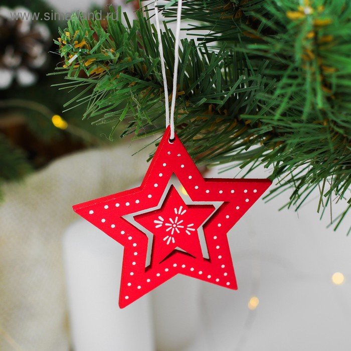 фото Новогодняя подвеска «двойная звезда» лесная мастерская