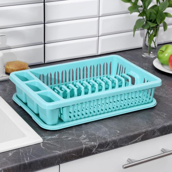 Сушилка для посуды, 42,5×27,5×9,5 см, цвет аквамарин
Сушилка для посуды, 42,5×27,5×9,5 см, цвет аквамарин