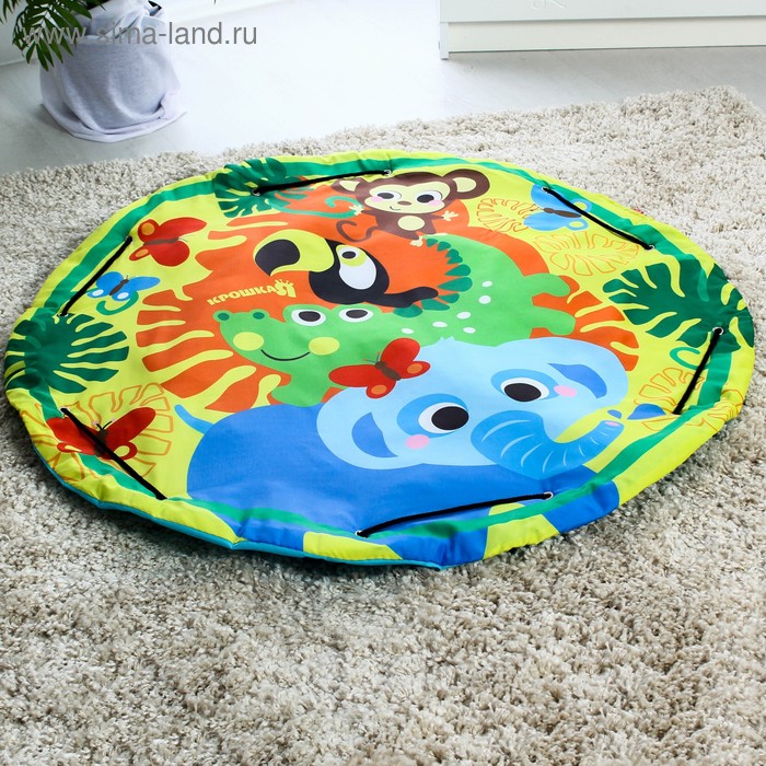 Развивающий коврик - сумка для игрушек «Африка», d = 100 см. 
Развивающий коврик - сумка для игрушек «Африка», d = 100 см.