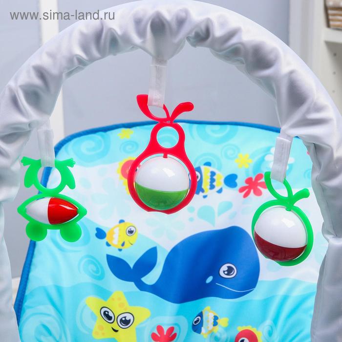 фото Шезлонг-качалка для новорождённых «морское приключение», игровая дуга, съёмные игрушки микс крошка я