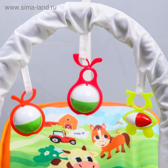 фото Шезлонг-качалка для новорождённых «домашние животные», игровая дуга, съёмные игрушки микс крошка я