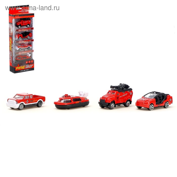 Набор металлических машинок «Пожарные», 4 штуки, МИКС
Набор металлических машинок «Пожарные», 4 штуки, МИКС