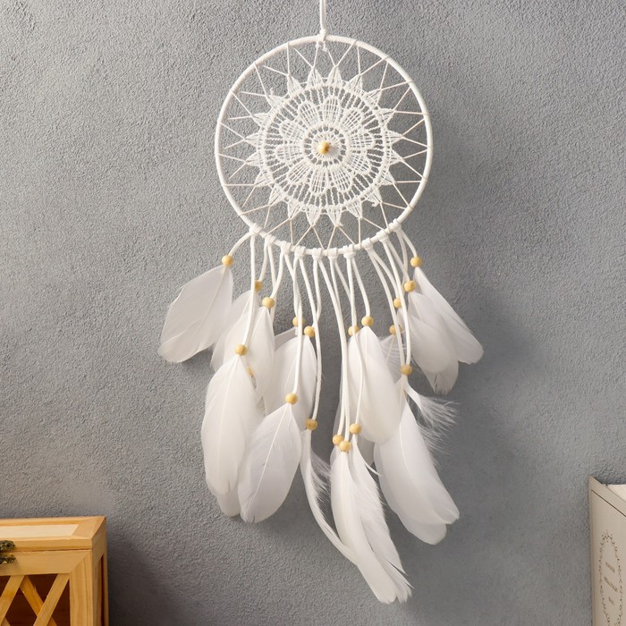 Ловец снов "Кружевница" белый 35х15 см
Ловец снов "Кружевница" белый 35х15 см