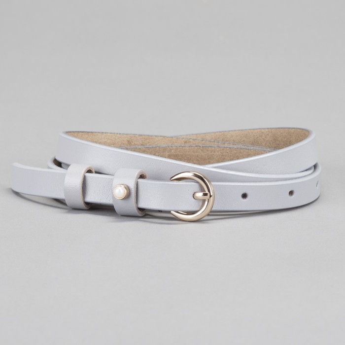 Ремень женский, гладкий, пряжка золото, ширина - 1 см, цвет серый 
Ремень женский, гладкий, пряжка золото, ширина - 1 см, цвет серый