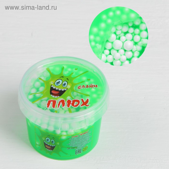 Слайм «Плюх»,зеленый с шариками, контейнер 90 г
Слайм «Плюх»,зеленый с шариками, контейнер 90 г