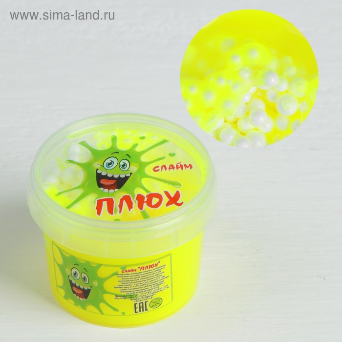 Слайм «Плюх»,жёлтый с шариками, контейнер 90 г
Слайм «Плюх»,жёлтый с шариками, контейнер 90 г