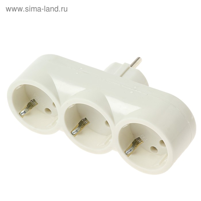 Разветвитель 3 розетки, 16А, с з/к, 220 В, белый
Разветвитель 3 розетки, 16А, с з/к, 220 В, белый