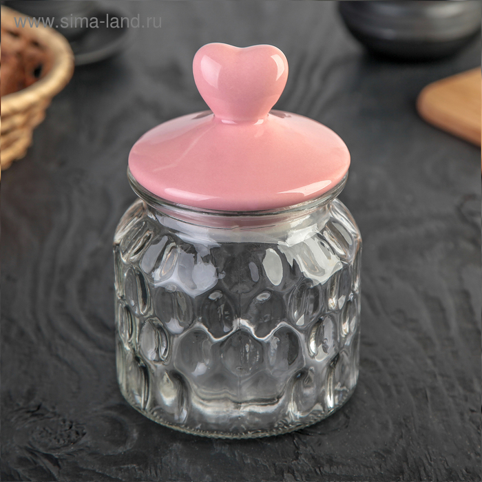 Банка для сыпучих продуктов «Сердце», 650 мл, 11×11×13 см
Банка для сыпучих продуктов «Сердце», 650 мл, 11×11×13 см