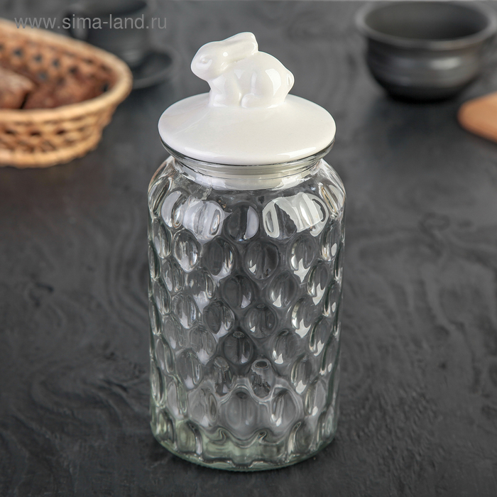 Банка для сыпучих продуктов «Зайчик», 1,3 л, 11×11×22,5 см 
Банка для сыпучих продуктов «Зайчик», 1,3 л, 11×11×22,5 см