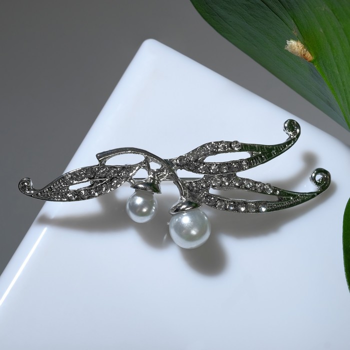 Брошь "Вишневая веточка", цвет белый в серебре
Брошь "Вишневая веточка", цвет белый в серебре