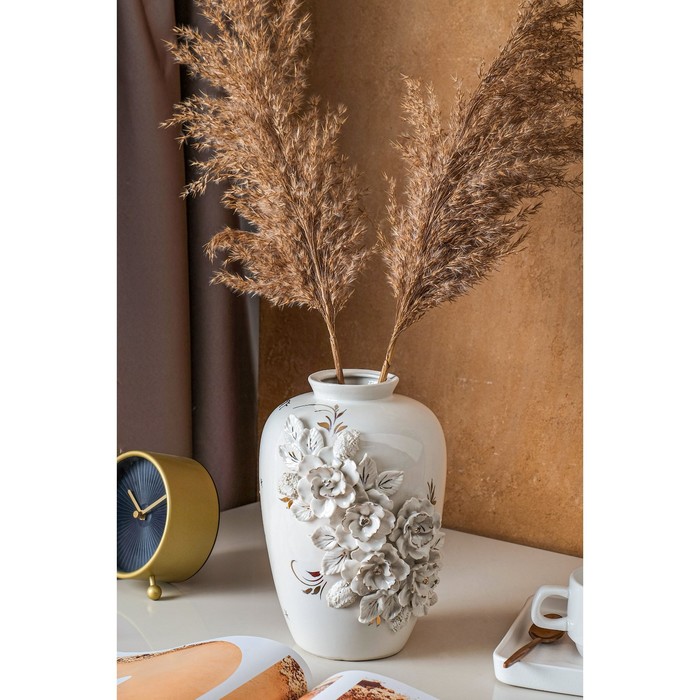 Ваза керамическая "Элегия", настольная, белая, лепка, золото, 22 см, авторская работа
Ваза керамическая "Элегия", настольная, белая, лепка, золото, 22 см, авторская работа