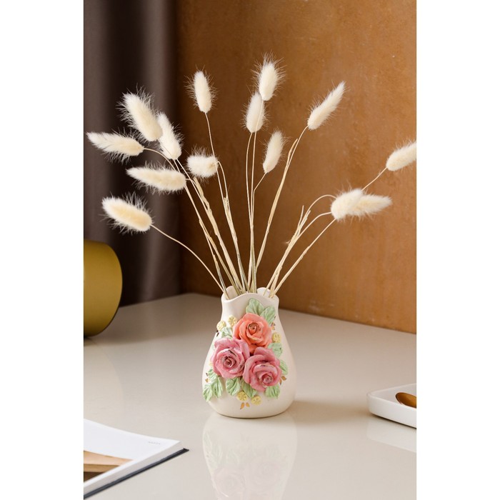 Ваза керамическая "Тюльпан", настольная, белая, цветная лепка, 13 см, авторская работа
Ваза керамическая "Тюльпан", настольная, белая, цветная лепка, 13 см, авторская работа