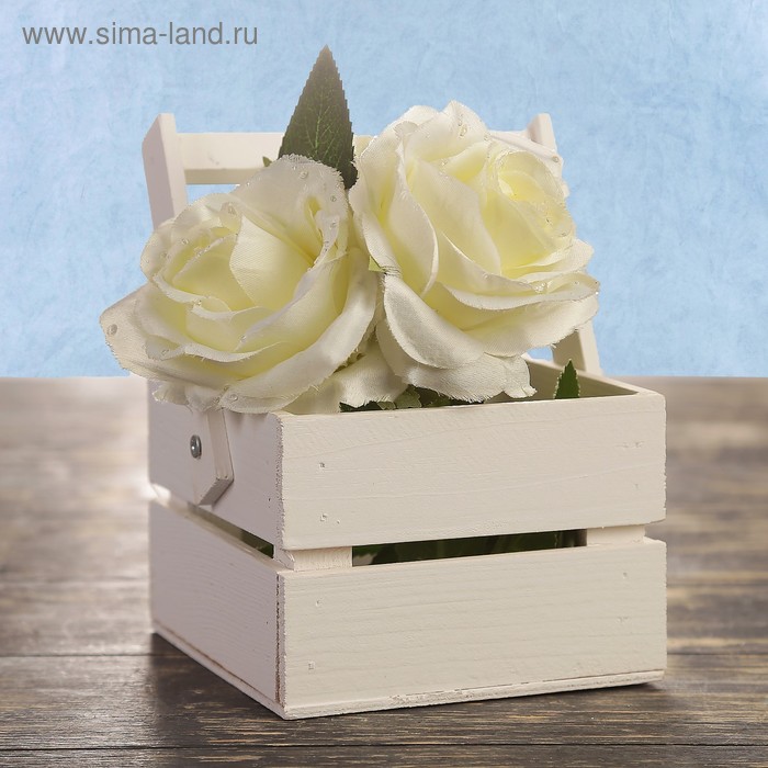 Кашпо деревянное 12×11×9 см "Однушка Лайт", двухреечное, белый Дарим Красиво 
Кашпо деревянное 12×11×9 см "Однушка Лайт", двухреечное, белый Дарим Красиво