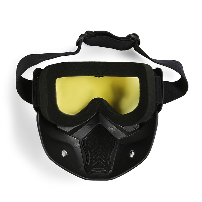 фото Очки-маска для езды на мототехнике, разборные, стекло желтое, цвет черный torso