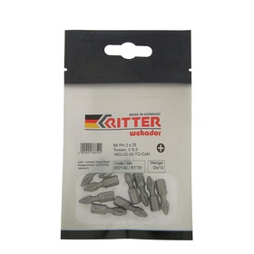Бита Ritter "Wekador", PH2 х 25 мм, Германия, высокопр. сталь, 67HRC, обработка"Cool Nitrogene" 4003
Бита Ritter "Wekador", PH2 х 25 мм, Германия, высокопр. сталь, 67HRC, обработка"Cool Nitrogene" 4003