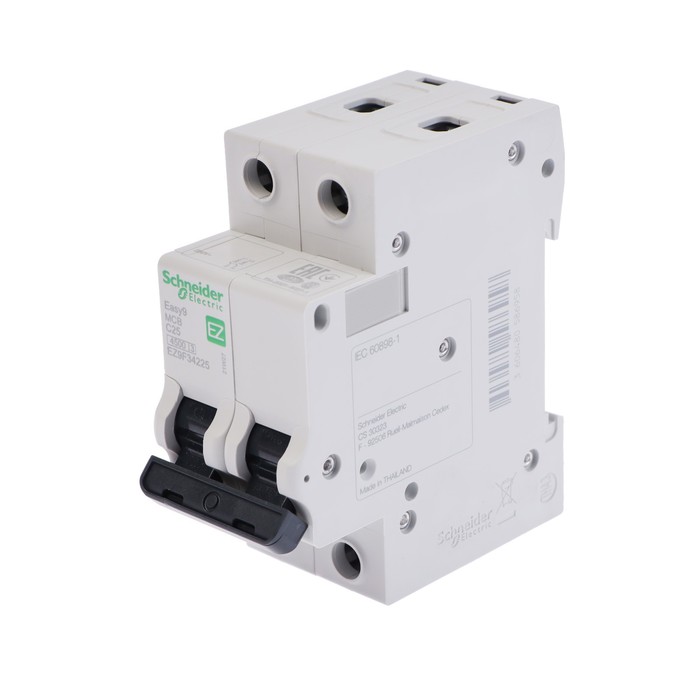 Выключатель автоматический SE Easy 9, 2 полюса, С, 25 А, 4.5 кА, EZ9F34225 
Выключатель автоматический SE Easy 9, 2 полюса, С, 25 А, 4.5 кА, EZ9F34225