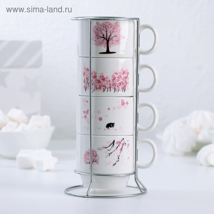 Набор кружек «Сакура», 150 мл, 4 шт, на металлической подставке, рисунок МИКС
Набор кружек «Сакура», 150 мл, 4 шт, на металлической подставке, рисунок МИКС