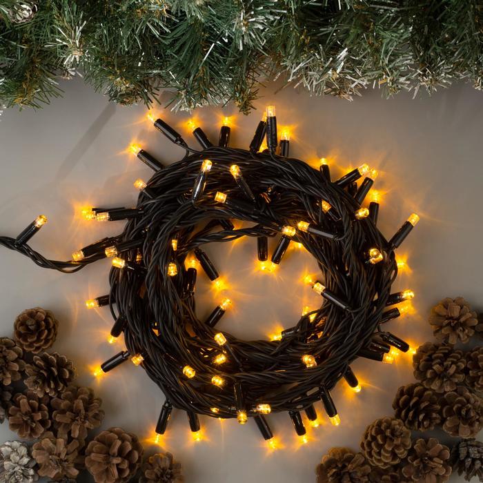 Гирлянда "Нить" 10 м , IP65, УМС, тёмная нить, 100 LED, свечение жёлтое, 220 В 
Гирлянда "Нить" 10 м , IP65, УМС, тёмная нить, 100 LED, свечение жёлтое, 220 В