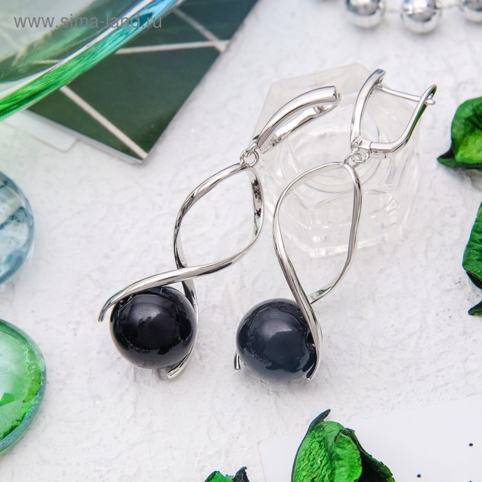 Серьги родирование спираль "Агат черный"
Серьги родирование спираль "Агат черный"