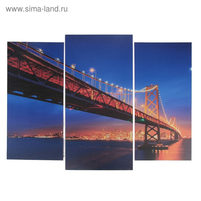 Модульная картина "Золотой мост" (2-25х52; 1-30х60) 60х80 см
Модульная картина "Золотой мост" (2-25х52; 1-30х60) 60х80 см