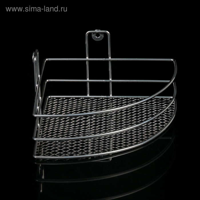Полка угловая с сетчатым дном, 1 ярус, 21×21×11 см, цвет хром
Полка угловая с сетчатым дном, 1 ярус, 21×21×11 см, цвет хром