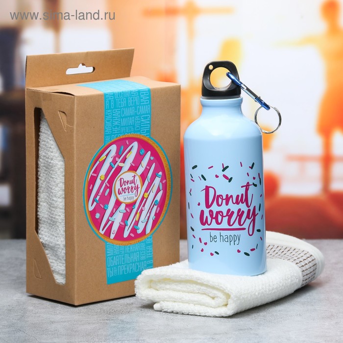 Набор «Donut worry»: бутылка для воды 400 мл, полотенце 33 × 33 см
Набор «Donut worry»: бутылка для воды 400 мл, полотенце 33 × 33 см