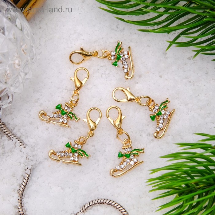 Шарм "Ледовые коньки", цвет бело-зелёный в золоте
Шарм "Ледовые коньки", цвет бело-зелёный в золоте
