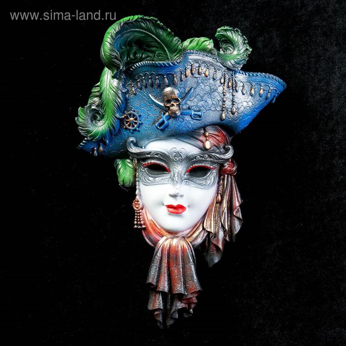 фото Венецианская маска "пират" 31,5см микс хорошие сувениры
