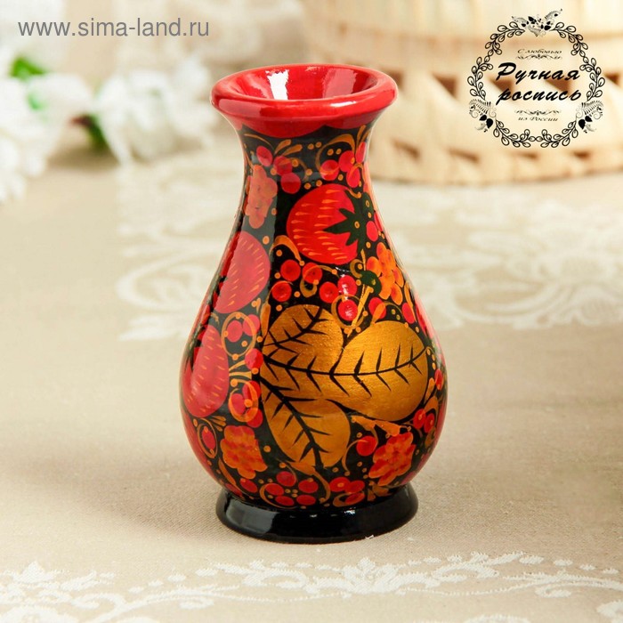 Ваза «Ягодка», 8×8×12 см, хохлома
Ваза «Ягодка», 8×8×12 см, хохлома