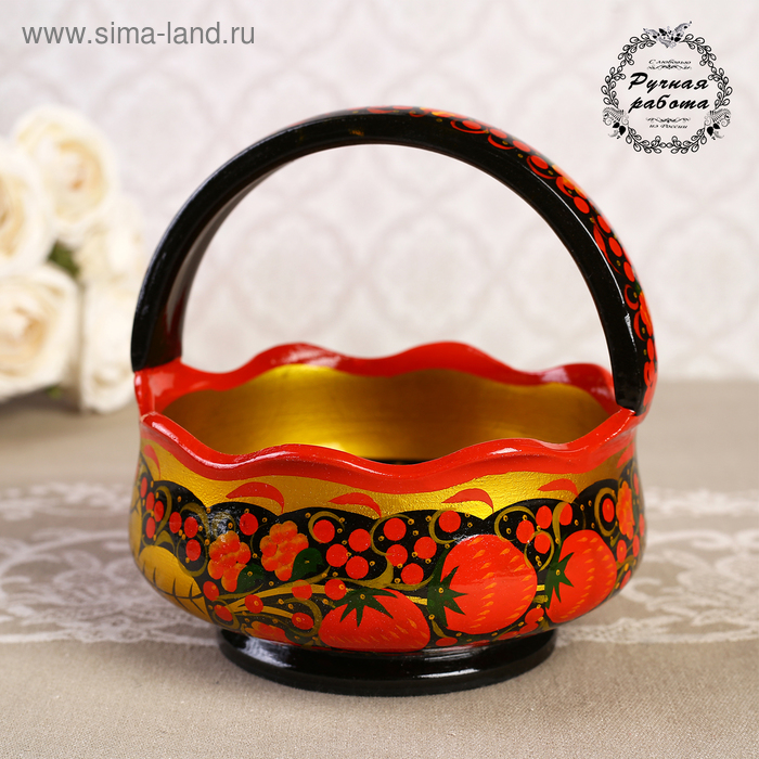 Конфетница «Корзинка», 13×13×15 см, хохлома
Конфетница «Корзинка», 13×13×15 см, хохлома