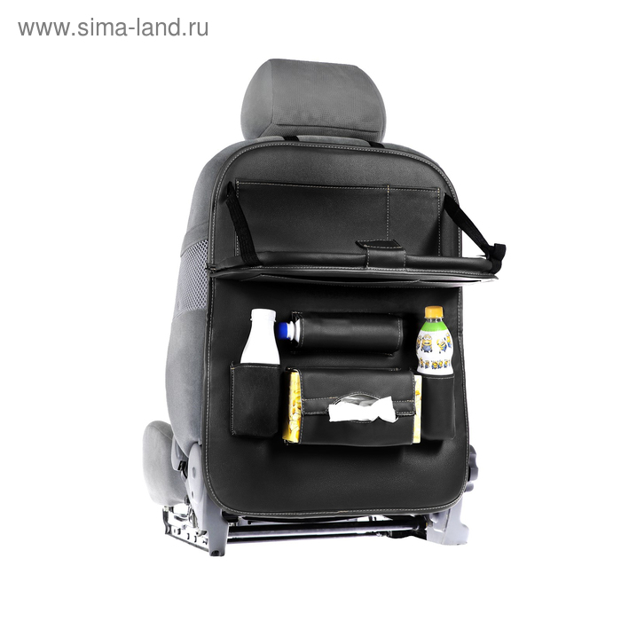 фото Накидка-органайзер, 64х47 см, экокожа, черный