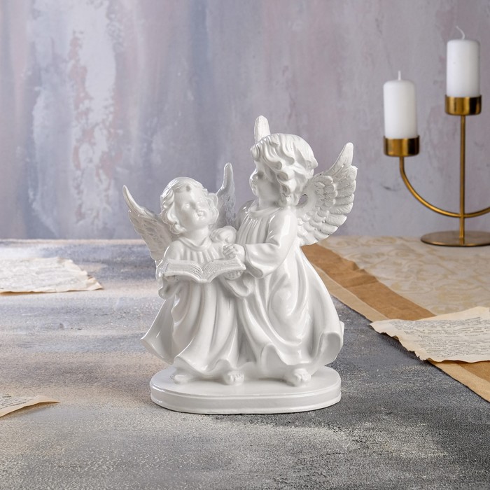 Статуэтка "Читающая пара ангелов", белая, 21 см
Статуэтка "Читающая пара ангелов", белая, 21 см
