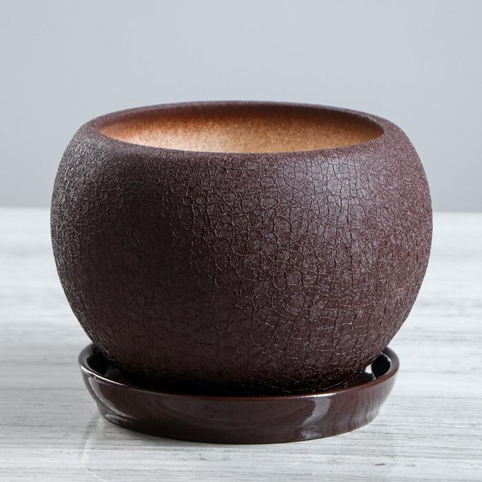 Горшок для цветов "Шар", шёлк, шоколад, керамика, 2 л
Горшок для цветов "Шар", шёлк, шоколад, керамика, 2 л
