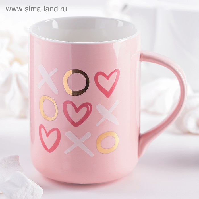 Кружка «Крестики-нолики», 320 мл, цвет розовый 
Кружка «Крестики-нолики», 320 мл, цвет розовый