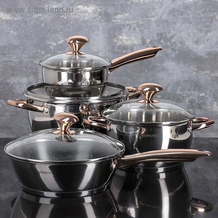 Набор посуды «Руно», 4 предмета: кастрюли 5,1/3,2 л, ковш 1,6 л, сотейник с антипригарным покрытием 3,4 л
Набор посуды «Руно», 4 предмета: кастрюли 5,1/3,2 л, ковш 1,6 л, сотейник с антипригарным покрытием 3,4 л