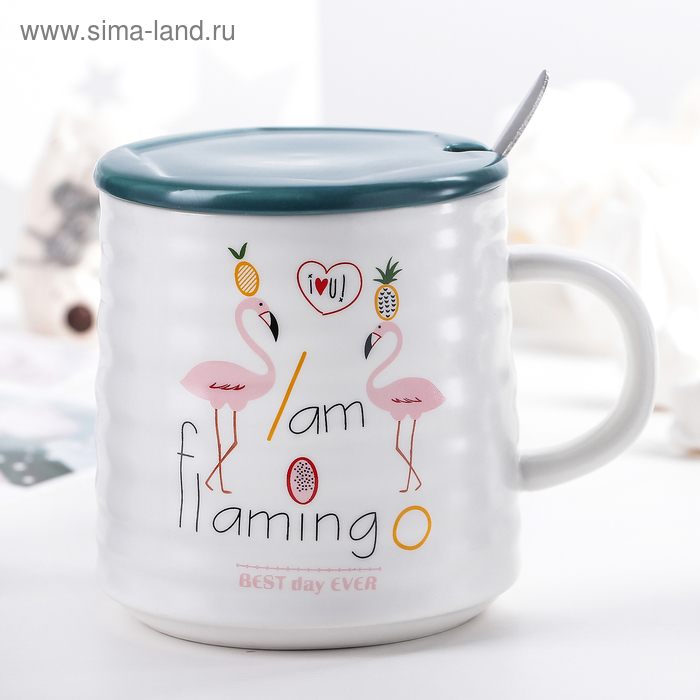 Кружка 380 мл "Фламинго", с крышкой и ложкой, рисунок МИКС
Кружка 380 мл "Фламинго", с крышкой и ложкой, рисунок МИКС