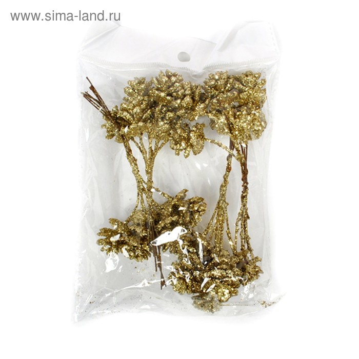 Шишки малютки с блеском 2 см, набор 24 шт, золотой
Шишки малютки с блеском 2 см, набор 24 шт, золотой