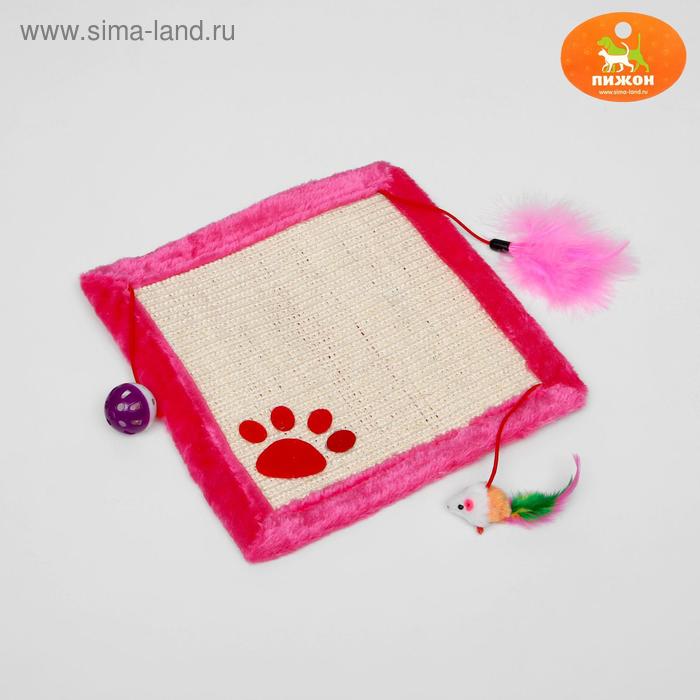 Коврик сизалевый мягкий с мышью, шариком и пуховой дразнилкой, 31 х 31 см, микс цветов
Коврик сизалевый мягкий с мышью, шариком и пуховой дразнилкой, 31 х 31 см, микс цветов