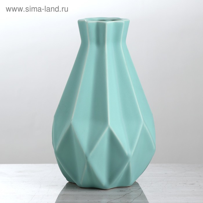 Ваза керамическая "Оригами", настольная, геометрия, бирюзовая, 21 см
Ваза керамическая "Оригами", настольная, геометрия, бирюзовая, 21 см