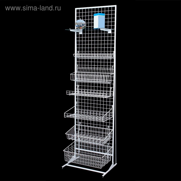Стойка-сетка, односторонняя, 2230*630, 3мм, в комплекте 2 полкодержателя, 6 полок-корзин, цвет белый
Стойка-сетка, односторонняя, 2230*630, 3мм, в комплекте 2 полкодержателя, 6 полок-корзин, цвет белый