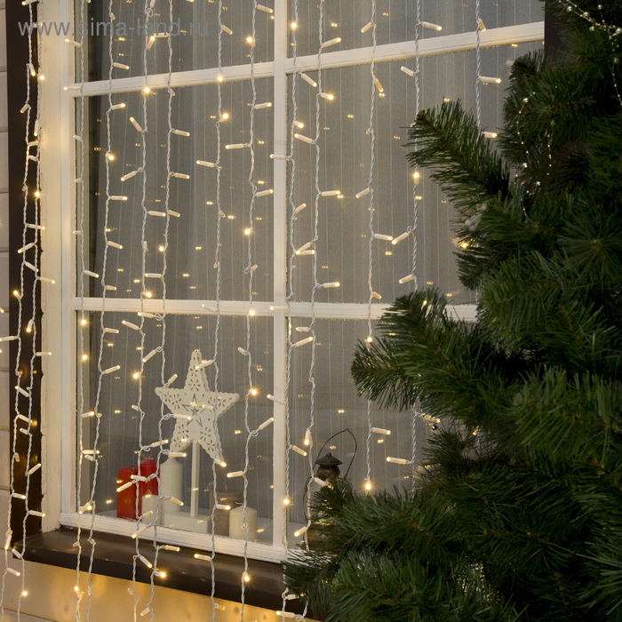 Гирлянда «Занавес» 2 × 9 м, IP65, УМС, белая нить, 1800 LED, свечение тёплое белое, 220 В
Гирлянда «Занавес» 2 × 9 м, IP65, УМС, белая нить, 1800 LED, свечение тёплое белое, 220 В