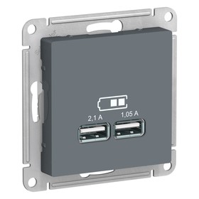 Розетка SE ATLASDESIGN, USB, 2 порта (2.1 А / 1.05 А), 5 В, механизм, цвет грифель
Розетка SE ATLASDESIGN, USB, 2 порта (2.1 А / 1.05 А), 5 В, механизм, цвет грифель